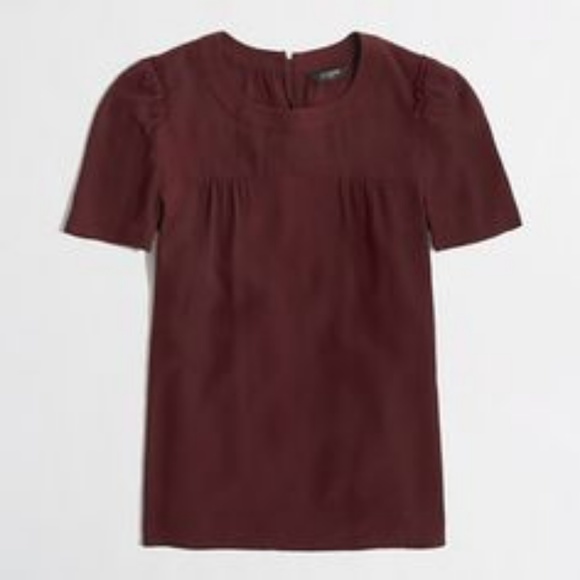J. Crew Factory Tops - J.Crew Factory draped gathered top in Cabernet